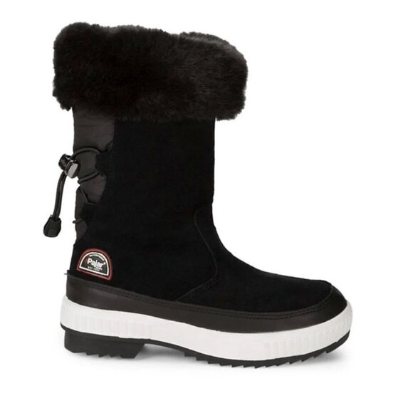 Pajar Canada Barb Waterproof Leather Suede Faux Fur Black Winter Boot Size 10 - Picture 3 of 15